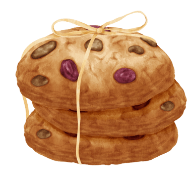 Watercolor cookies illustration png
