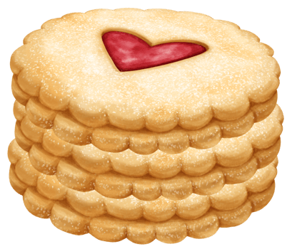 Watercolor cookies illustration png