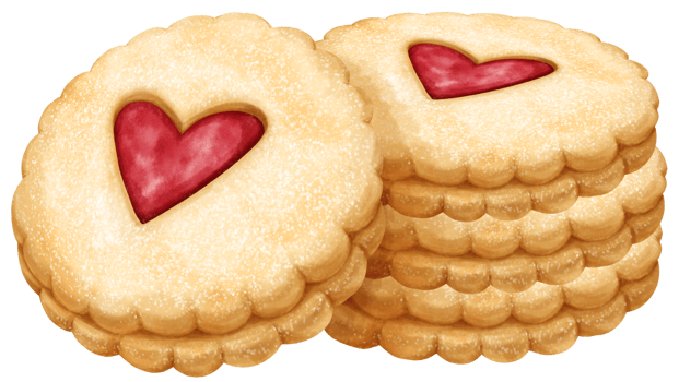Watercolor cookies illustration png