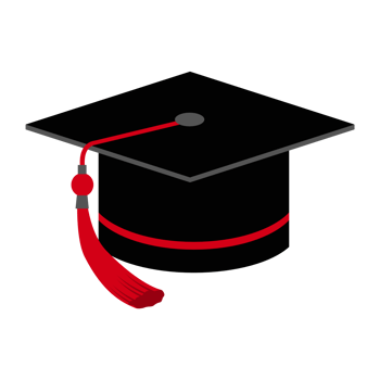 black graduation cap red tassel PNG file