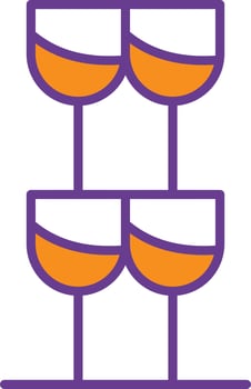 Glasses Line Filled Two Color vector