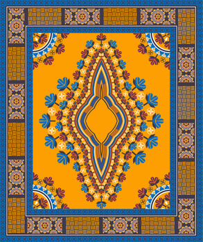 Ethnic west African dashiki traditional colorful pattern background. Tribal art shirts fashion. Neck embroidery ornaments. vector