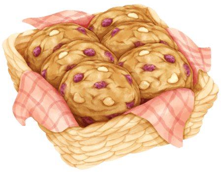 watercolor basket of cookies png
