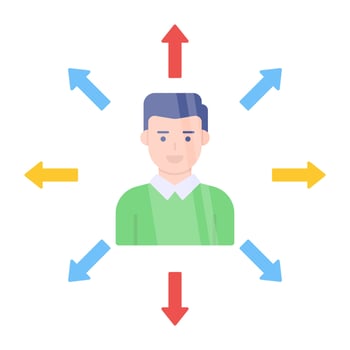A modern design icon of user network vector