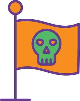 Pirate Flag Line Filled Two Color vector