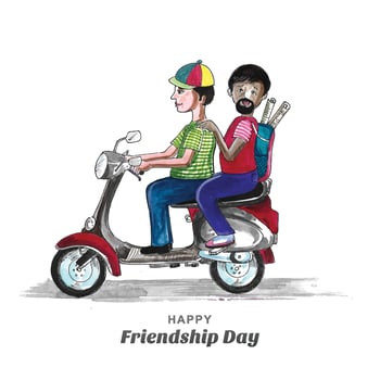Beautiful card for friendship day hand draw watercolor background vector