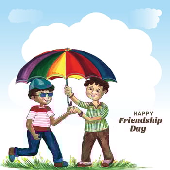 Happy friendship day greeting card background vector