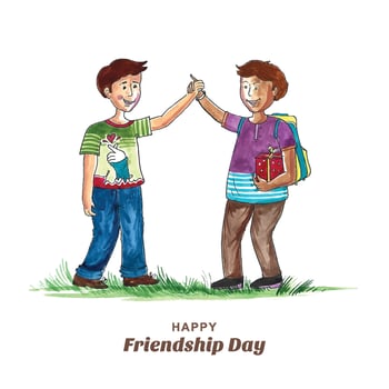 Beautiful card for friendship day hand draw watercolor background vector