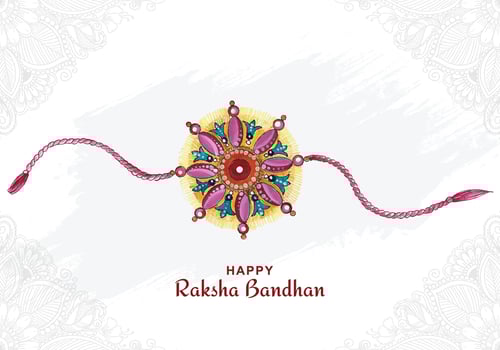 Hand draw artistic raksha bandhan indian festival card design vector