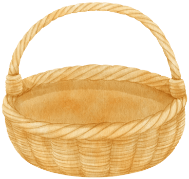 Watercolor wicker basket illustration png
