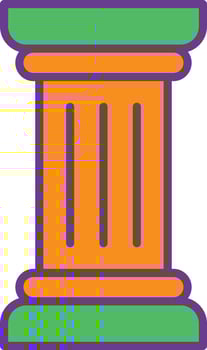 Pillar Line Filled Two Color vector