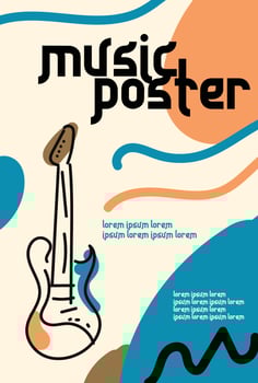 music festival flyer. music Vector illustration with vintage style