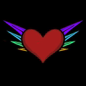 Heart wings illustration colorful vector for print on tshirt, poster, logo, stickers etc