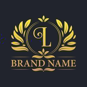 Golden vintage Luxury L letter logo design. vector
