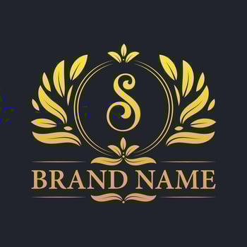 Golden vintage Luxury S letter logo design. vector