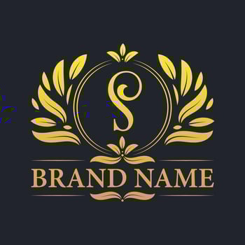 Golden vintage Luxury S letter logo design. vector