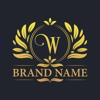 Golden vintage Luxury W letter logo design. vector