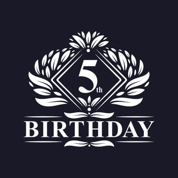 5 years Birthday Logo, Luxury 5th Birthday Celebration. vector