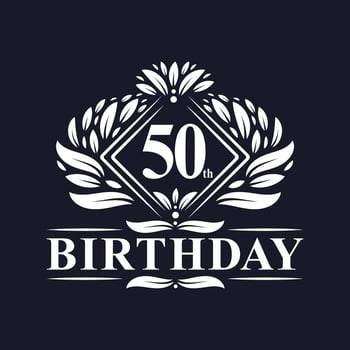 50 years Birthday Logo, Luxury 50th Birthday Celebration. vector
