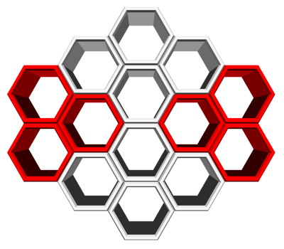 3Ds hexagon block align to many shape, Blank block for add your text or wording png