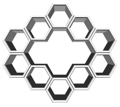 3Ds hexagon block align to many shape, Blank block for add your text or wording png