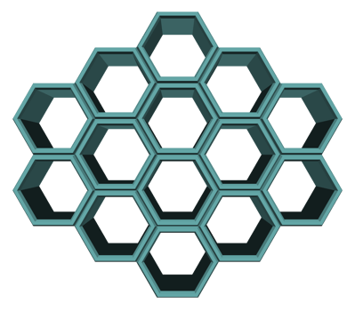 3Ds hexagon block align to many shape, Blank block for add your text or wording png