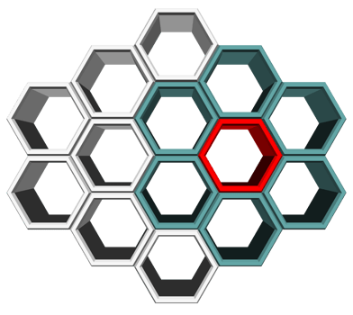 3Ds hexagon block align to many shape, Blank block for add your text or wording png