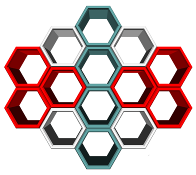 3Ds hexagon block align to many shape, Blank block for add your text or wording png