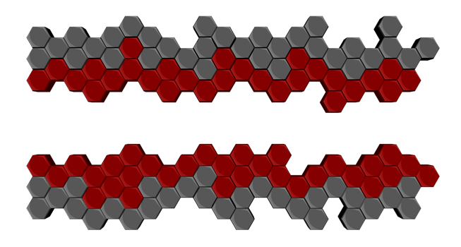 3Ds hexagon block align to many shape, Blank block for add your text or wording png