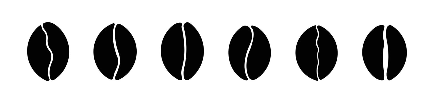 coffee beans icon set. vector illustration, isolated flat icon illustration of coffee beans.