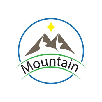 mountain logo with letter M vector