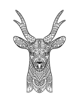 Deer full ornament vector