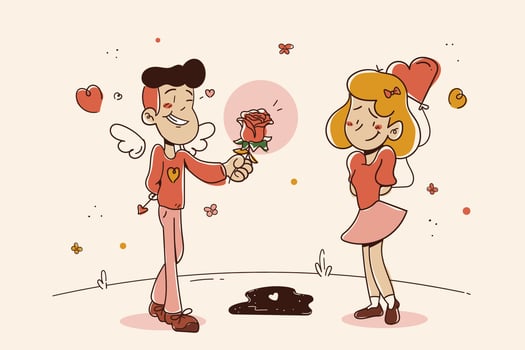 Lovely Couple Cartoon Illustration vector