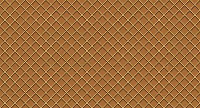 Waffle pattern, ice cream cone vector texture, sweet dessert wafer background, space for your text. Vector illustration