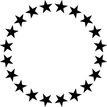 round stars isolated on white background vector
