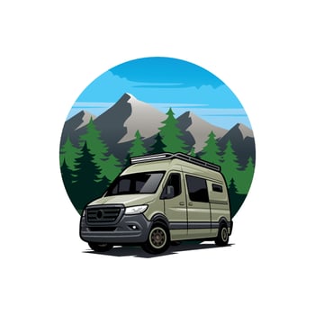 Overland vehicle motorhome camping car vector, best for illustration and company logo vector