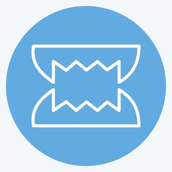 Icon Teeth. suitable for Halloween symbol. blue eyes style. simple design editable. design template vector. simple illustration vector