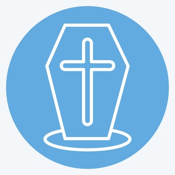 Icon Coffin. suitable for Halloween symbol. blue eyes style. simple design editable. design template vector. simple illustration vector