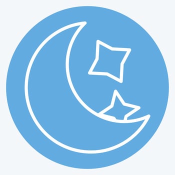 Icon Night. suitable for Halloween symbol. blue eyes style. simple design editable. design template vector. simple illustration vector