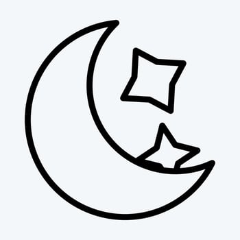 Icon Night. suitable for Halloween symbol. line style. simple design editable. design template vector. simple illustration vector