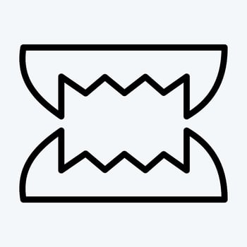 Icon Teeth. suitable for Halloween symbol. line style. simple design editable. design template vector. simple illustration vector