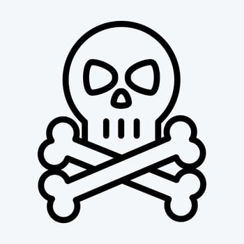 Icon Skull. suitable for Halloween symbol. line style. simple design editable. design template vector. simple illustration vector