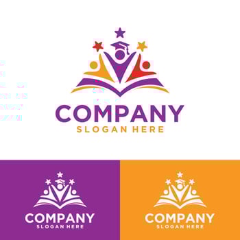 Education logo vector, suitable for school, college, university, campus, graduate, kids education, smart people and science symbol or icon design vector