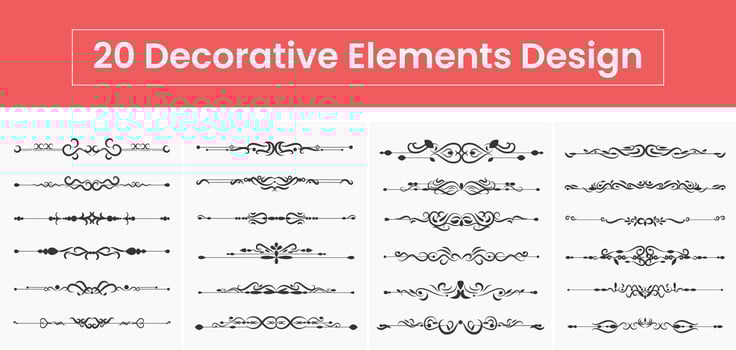 graphic elements, vector vintage elements, floral elements vector illustration, Borders and dividers, floral design, Decorative design