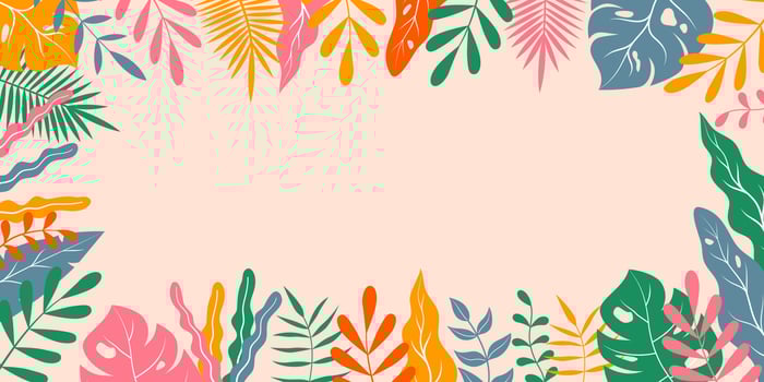 Banner plant and leave colorful space for text vector