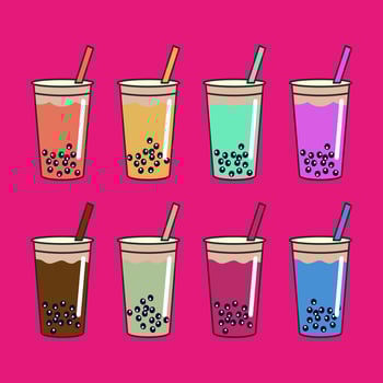 Boba with lots of flavors vector