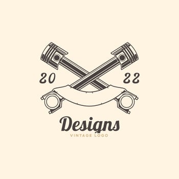 Vintage Piston emblem, piston logo template. vector