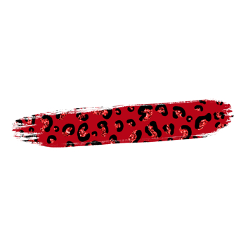 Red Leo Glitter Brush Stroke png
