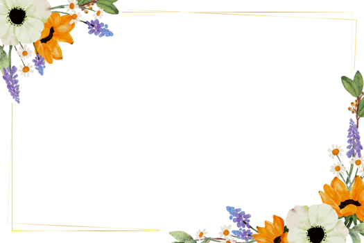 watercoolor yellow sunflower and white anemone flower bouquet banner background png