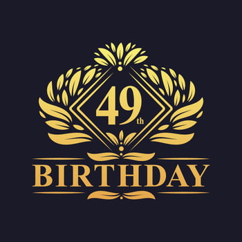 49 years Birthday Logo, Luxury Golden 49th Birthday Celebration. vector